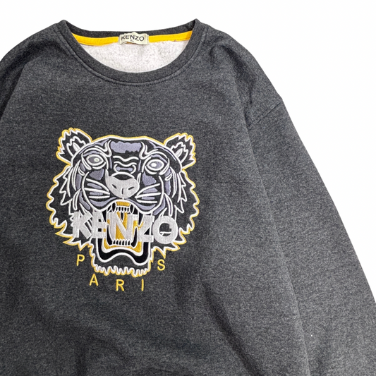 KENZO ケンゾー タイガー刺繍スウェット XL グレー Paris トレーナー 虎 ロゴスウェット/3-11
