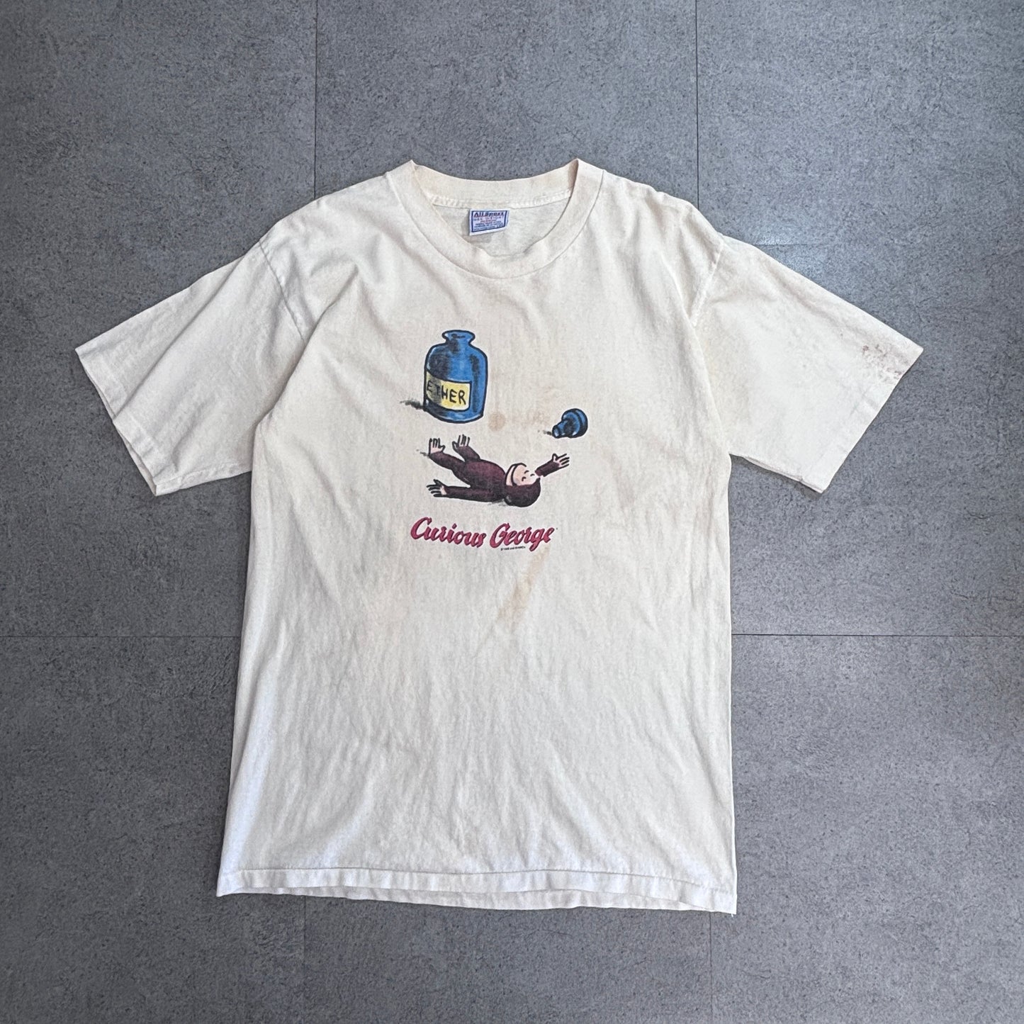 Curious George 1995 プリントTシャツ】おさるのジョージ All Sport ボディ USA生地 メキシコ製 90s 古着/5-4