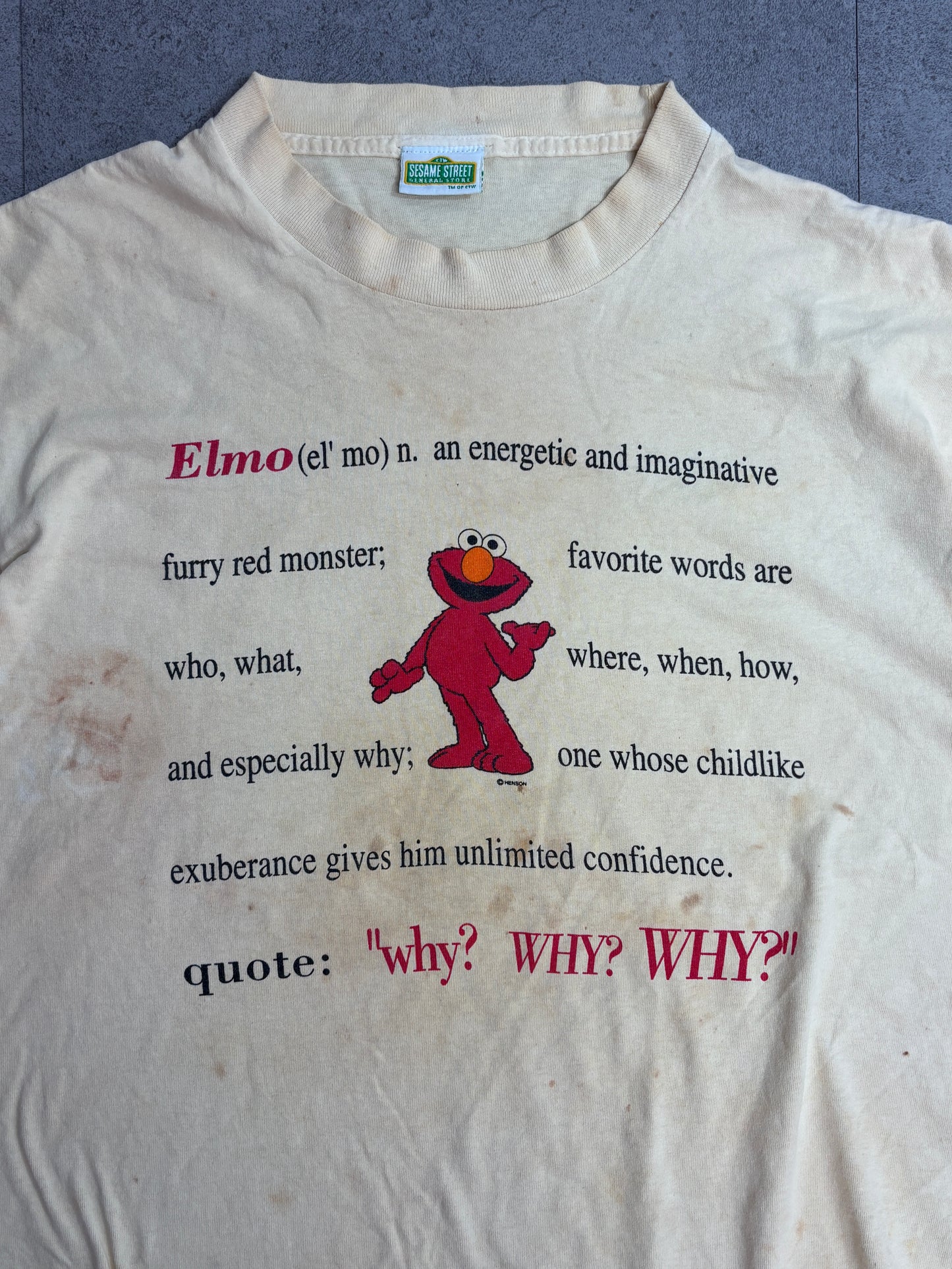 SESAME STREET GENERAL STORE ELMO プリントTシャツ オフホワイト セサミストリート エルモ キャラクターTシャツ/4-19