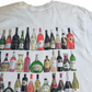 【90s GREAT IMPRESSIONS ワインボトル 総柄Tシャツ】ホワイト USA製 FRUIT OF THE LOOM XL 1994年コピーライト/8-48
