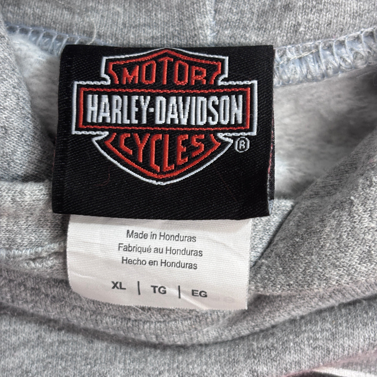 【Harley-Davidson Military Sales パーカー】ハーレーダビッドソン ミリタリー オーバーシーズツアー 両面 袖プリント XL 古着/9-4