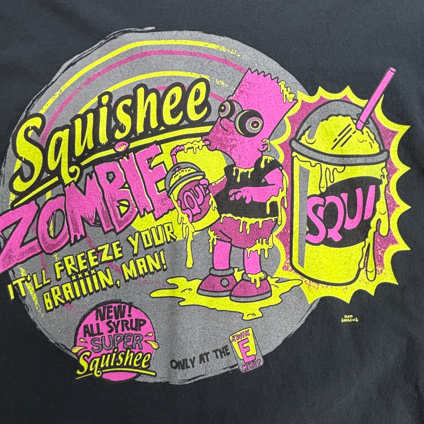 【The Simpsons Bart Simpson “Squishee Zombie” プリントTシャツ】ブラック 20th Television 正規ライセンス/7-8