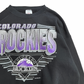 【90s COLORADO ROCKIES MLB スウェット】コロラド・ロッキーズ 1992 コピーライト LOGO 7 ブラック XL USA古着/9-6