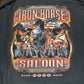 【2020年製】IRON HORSE SALOON ロンT｜バイカーロングスリーブTシャツ アメリカ製風プリント USA国旗ポケット付き