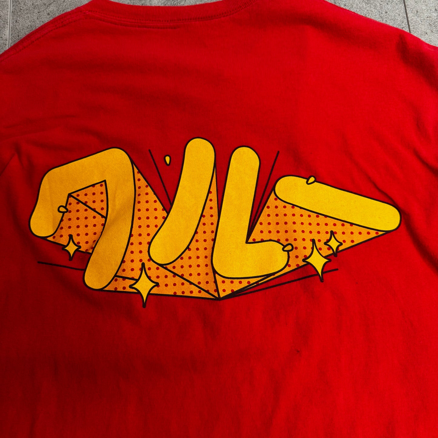 WcDonald’s クルー バックプリント パロディTシャツ レッド /7-59