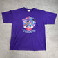 【Disney World “Where Magic Lives” ファンタジア ミッキー プリントTシャツ Walt Disney World パープル キャラクターT 古着】8-23