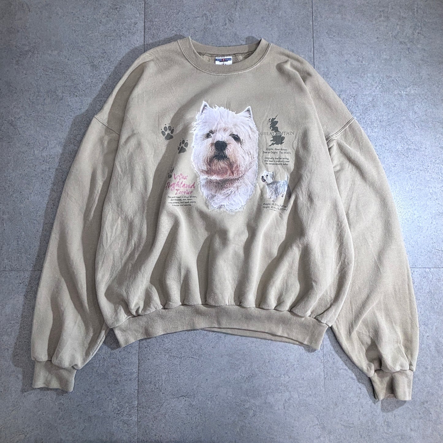 【JERZEES West Highland Terrier プリントスウェット XL】アニマル 犬 90s ビッグシルエット ヴィンテージ/2-80