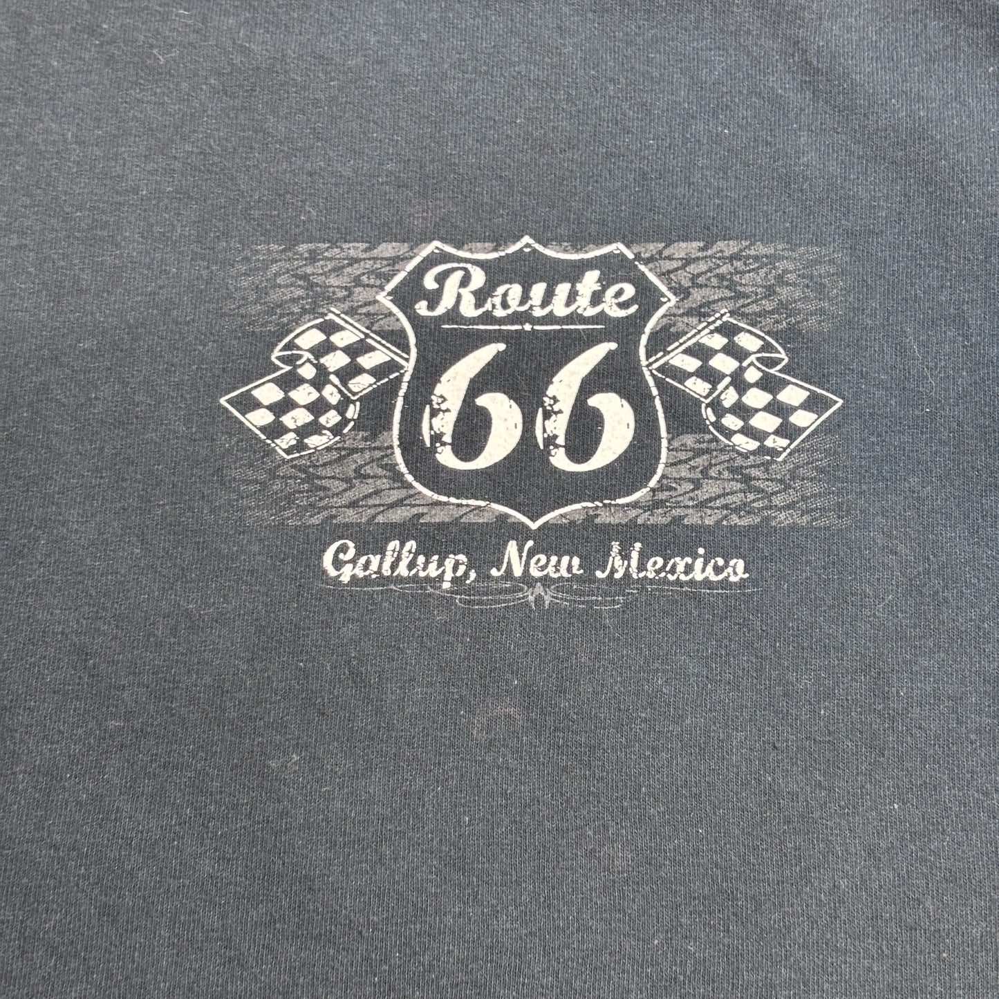Route 66 ピンナップガール ホットロッド 両面プリントTシャツ ブラック L/7-52