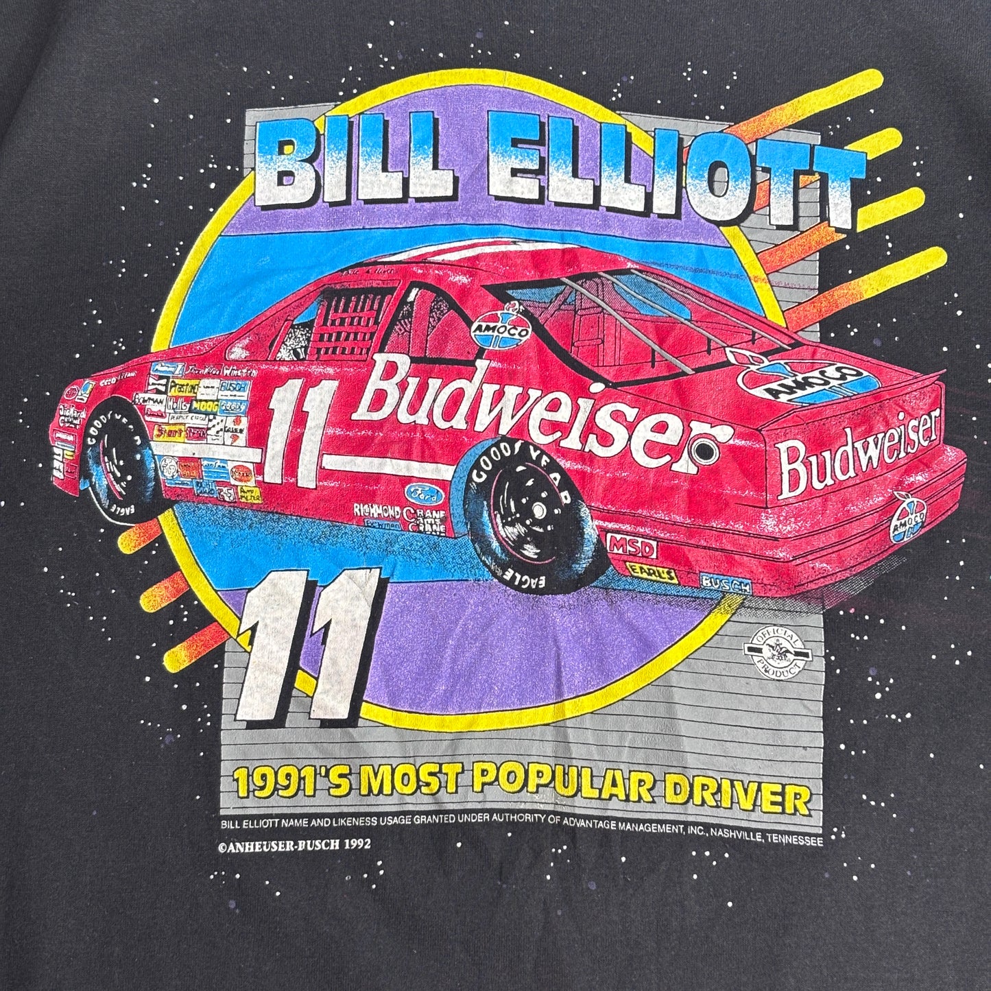 BILL ELLIOTT × Budweiser 1992年コピーライト レーシングTシャツ USA製 ヴィンテージ/4-4