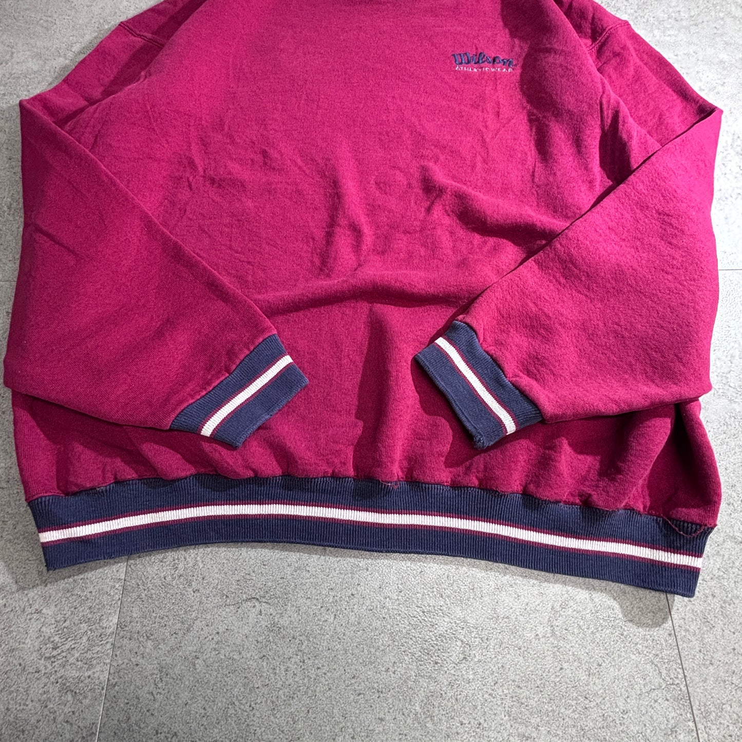 【Wilson ウィルソン 刺繍ロゴ スウェット XXL】USA製 90s ビッグサイズ クルーネック ヴィンテージ/2-76