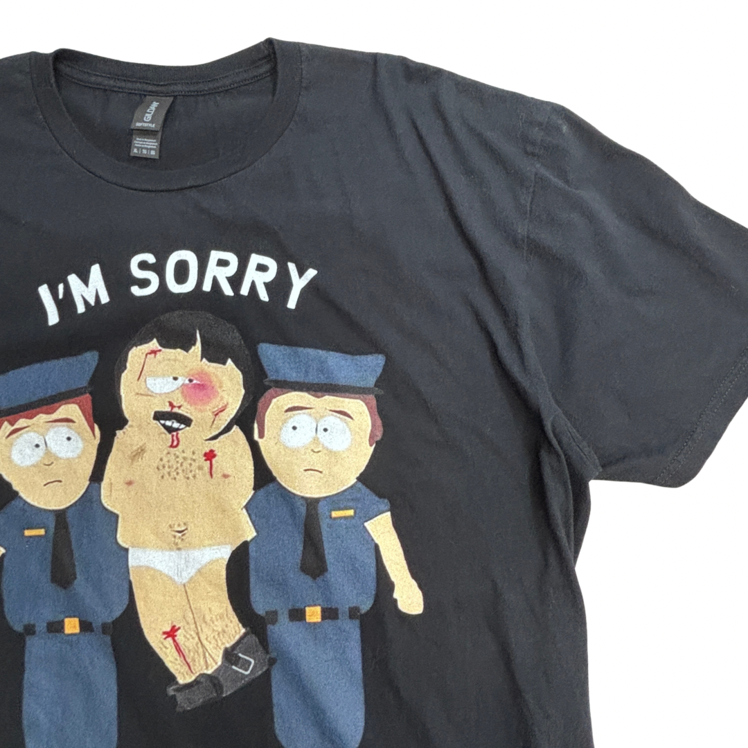 【South Park “I’m Sorry I Thought This Was America” Tシャツ】サウスパーク ランディ ブラック GILDAN アニメT 古着/6-4