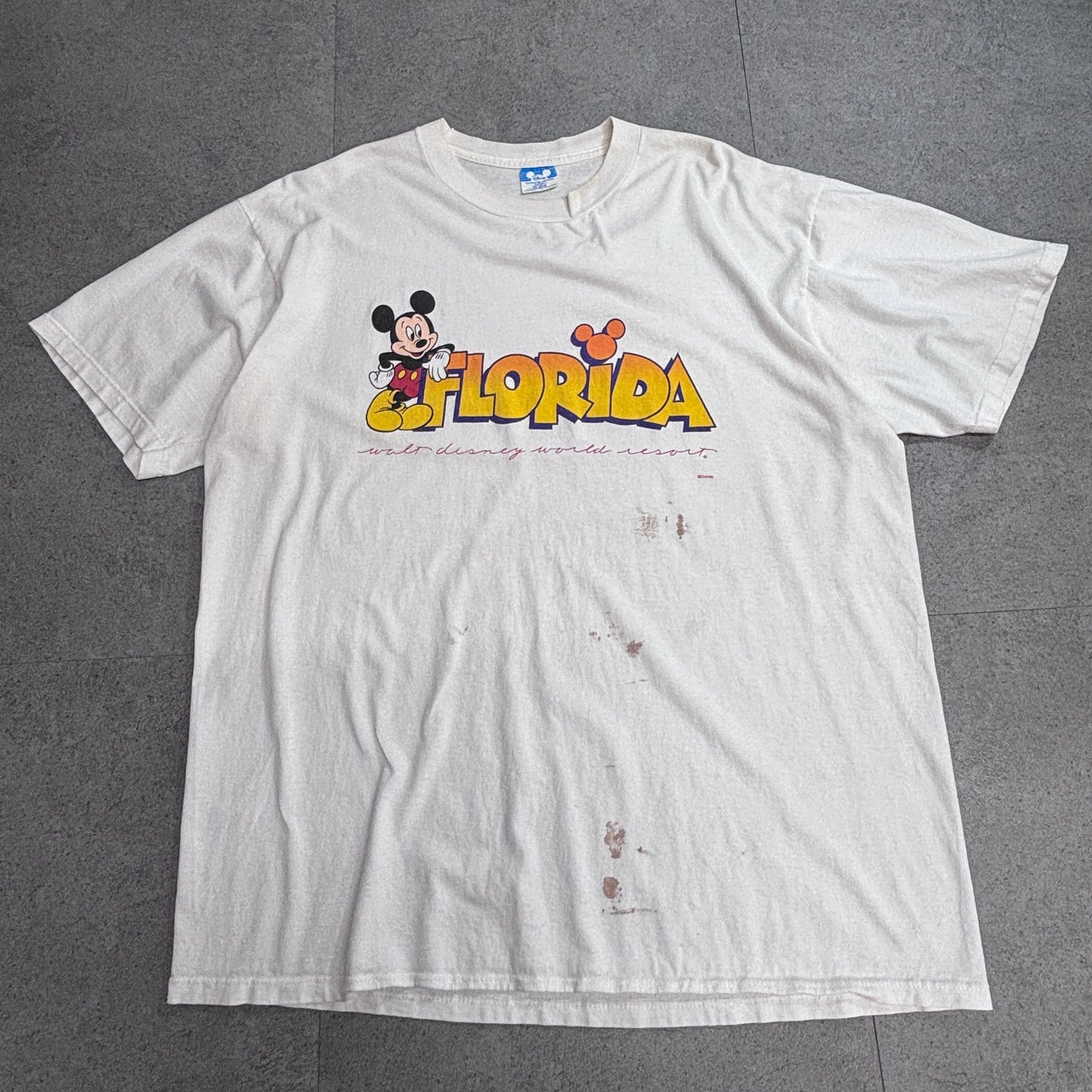 USA製 Disney ミッキーマウス FLORIDA Walt Disney World Resort Tシャツ XL ホワイト/7-42