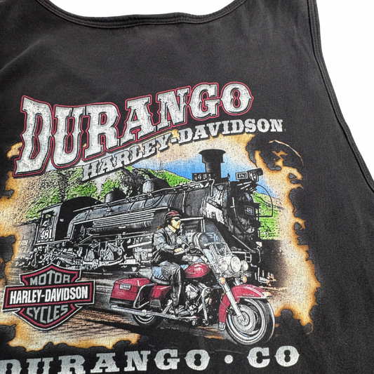 【HARLEY-DAVIDSON DURANGO CO モーターサイクル タンクトップ】両面プリント 2XL ブラック/8-64