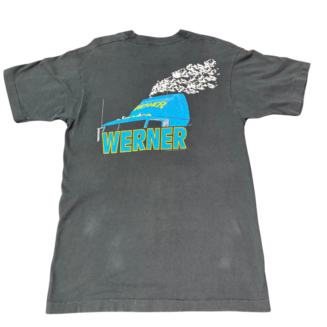 90s USA製 WERNER トラック Tシャツ ブラック / アドバタイジングTEE