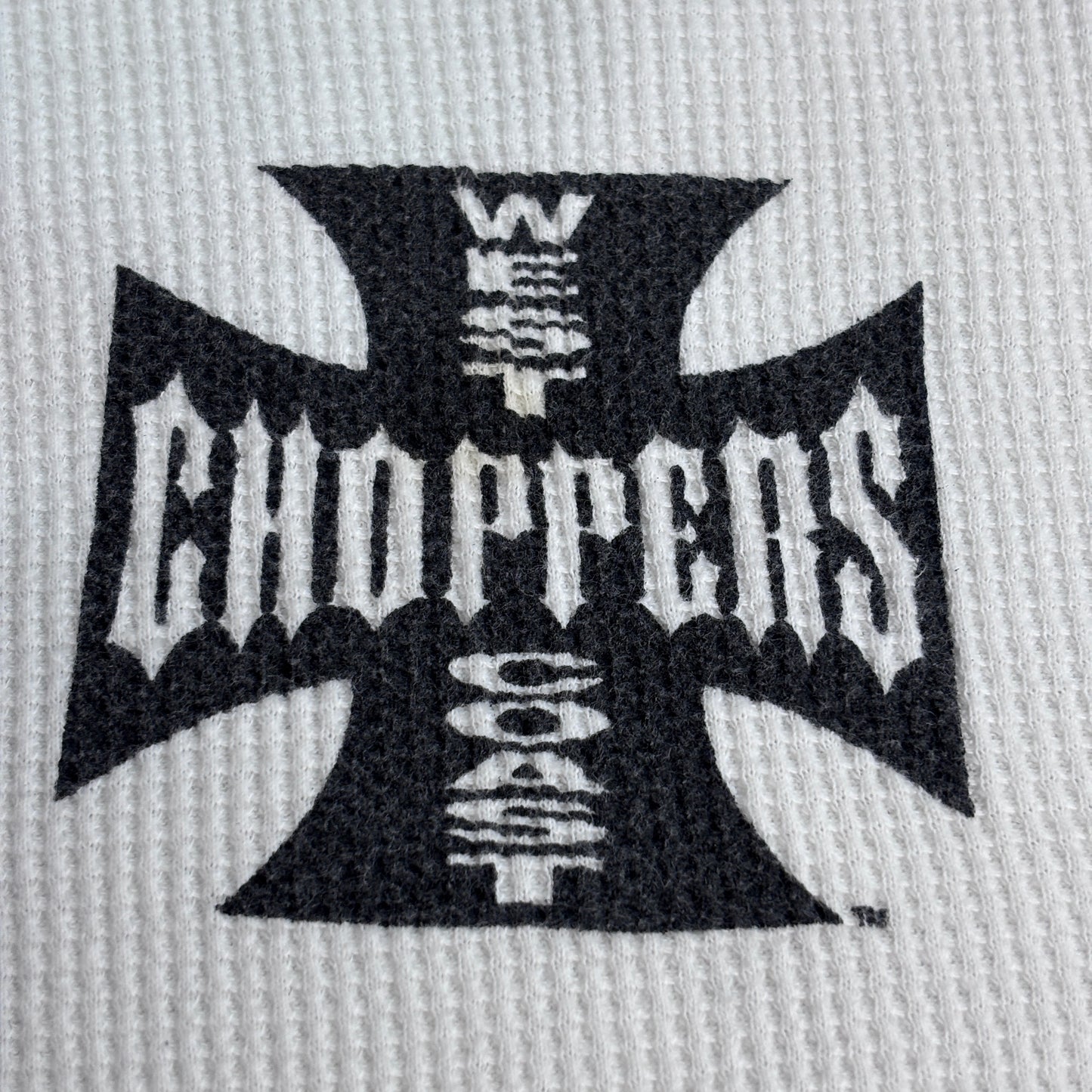 【WEST COAST CHOPPERS サーマルロンT】ウエストコーストチョッパーズ ワッフル生地 ロングスリーブTシャツ 古着/8-18