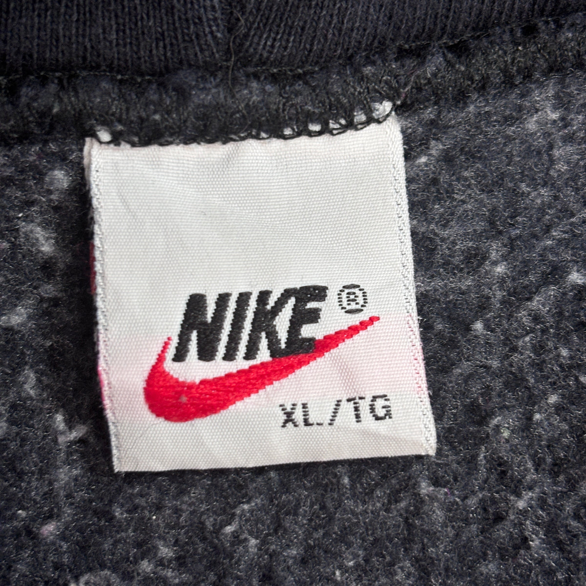【90s NIKE ビッグスウッシュ パーカー】ナイキ ブラック フェード オレンジスウッシュ XL 銀タグ 古着/9-5