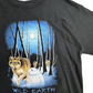 WILD EARTH オオカミ アニマルプリント Tシャツ ブラックXL/7-63