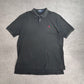 【POLO Ralph Lauren ポロシャツ ブラック XL】ラルフローレン 半袖 ワンポイント 刺繍ロゴ 古着/4-50
