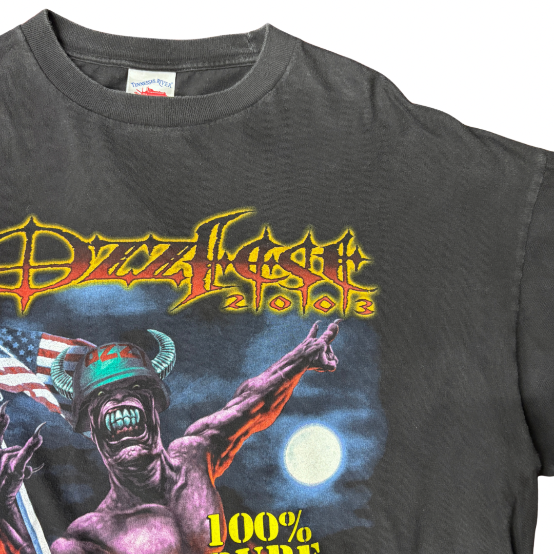 【Ozzy Osbourne Ozzfest 2003 Tシャツ】オジーオズボーン バンドT フェスT Tennessee River ブラック 古着/6-6