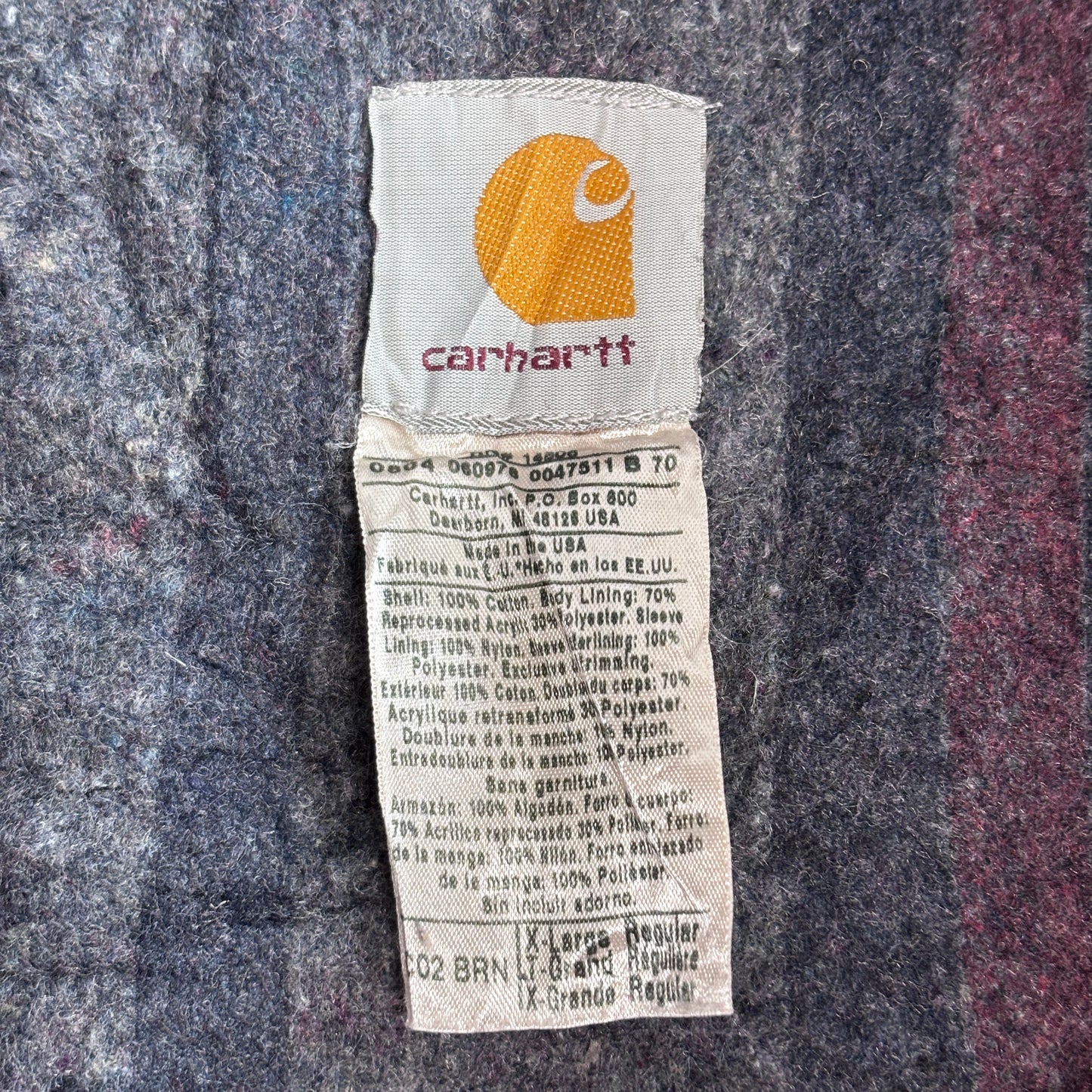 Carhartt カーハート チョアコート USA製 90s ブランケットライナー ダックジャケット BRN フェード/3-13