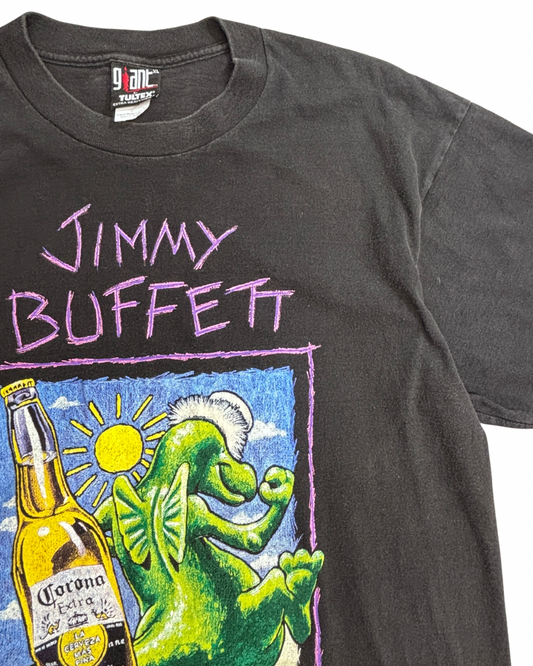 【Jimmy Buffett Fruitcakes On Tour Tシャツ】両面プリント Corona Extra トカゲ ブラック 古着/5-8