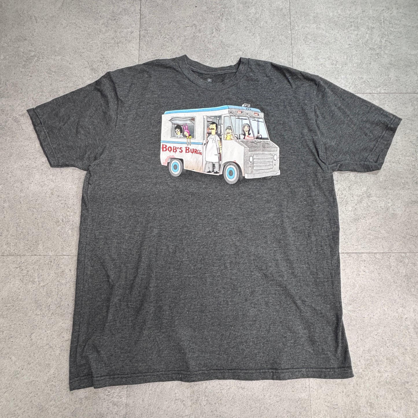 【Bob’s Burgers フードトラック プリントTシャツ】ボブズバーガーズ Ripple Junction グレー アニメT 古着/6-6