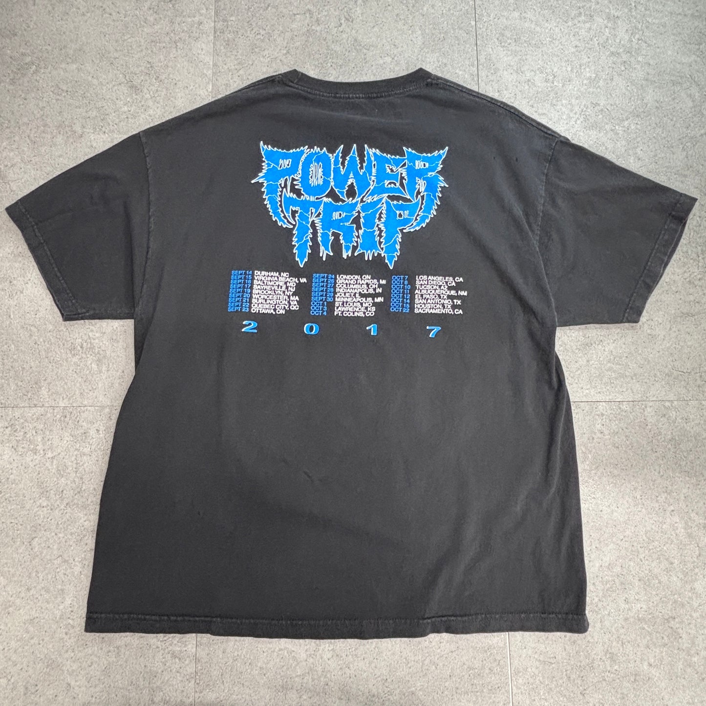 【Power Trip “Indoctrinating Violence” ツアーTシャツ】ブラック / 両面プリント / 2017ツアー / バンドTシャツ/7-2