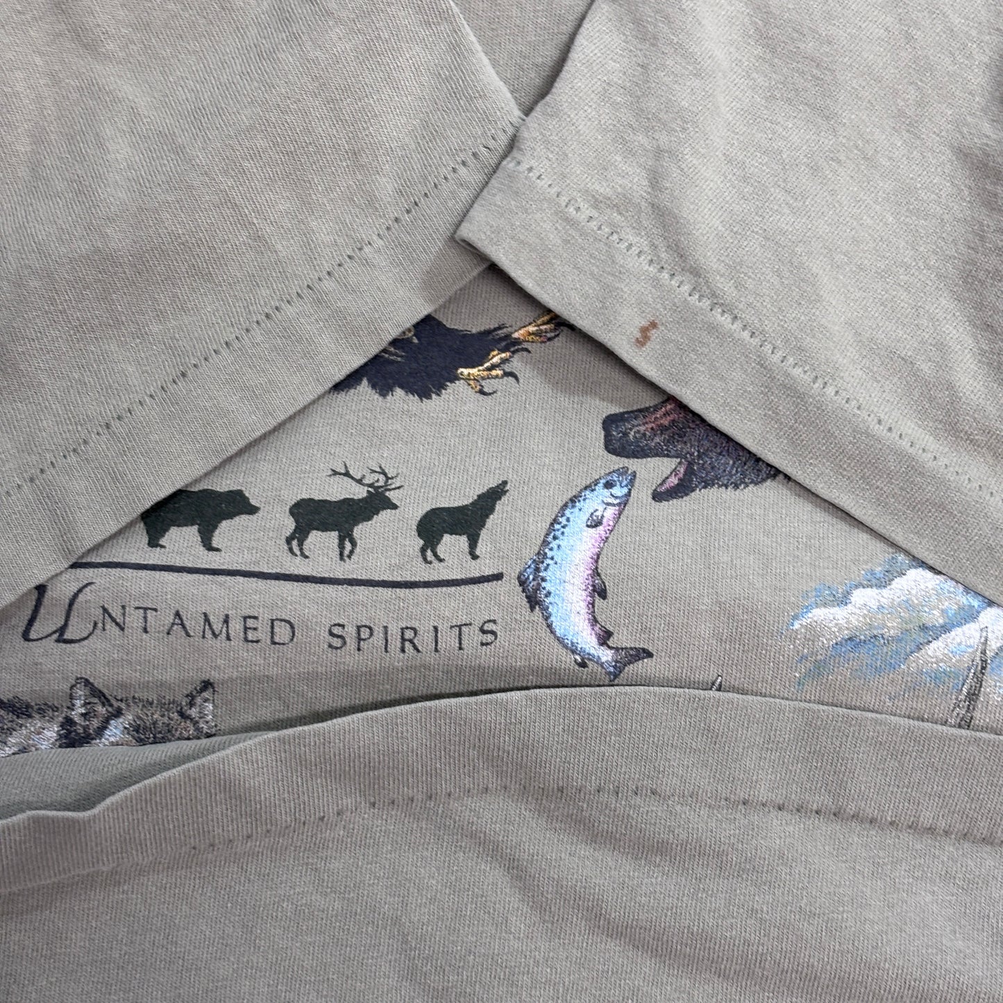 【STEAMBOAT COLORADO アニマルプリントTシャツ】USA製 BASICS 90s ネイチャー アウトドア L/7-29