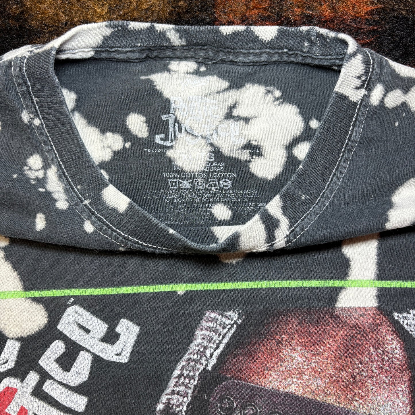 【2PAC × POETIC JUSTICE】ヴィンテージ加工 ヒップホップTシャツ｜90s ストリート系 タイダイデザイン