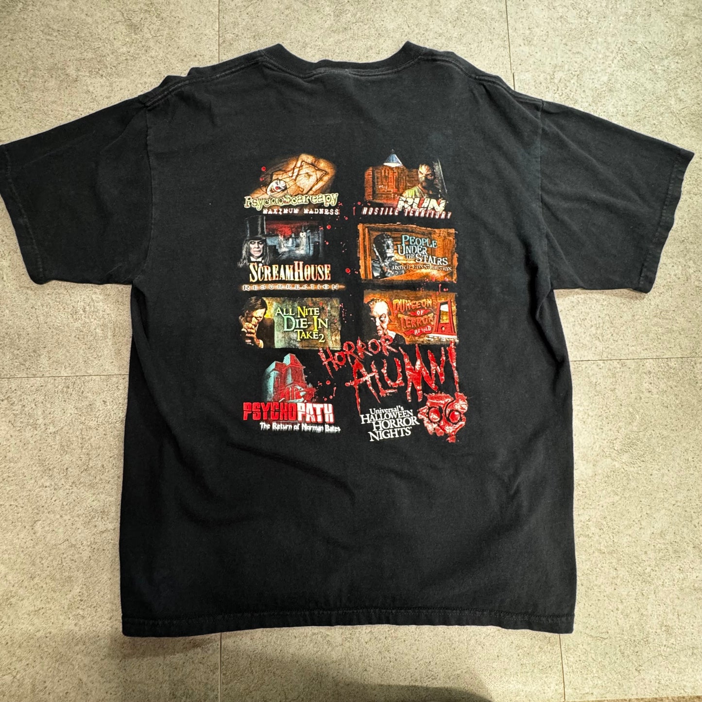 Universal Studios Halloween Horror Nights ホラーイベントTシャツ XL ブラック バックプリント/7-51