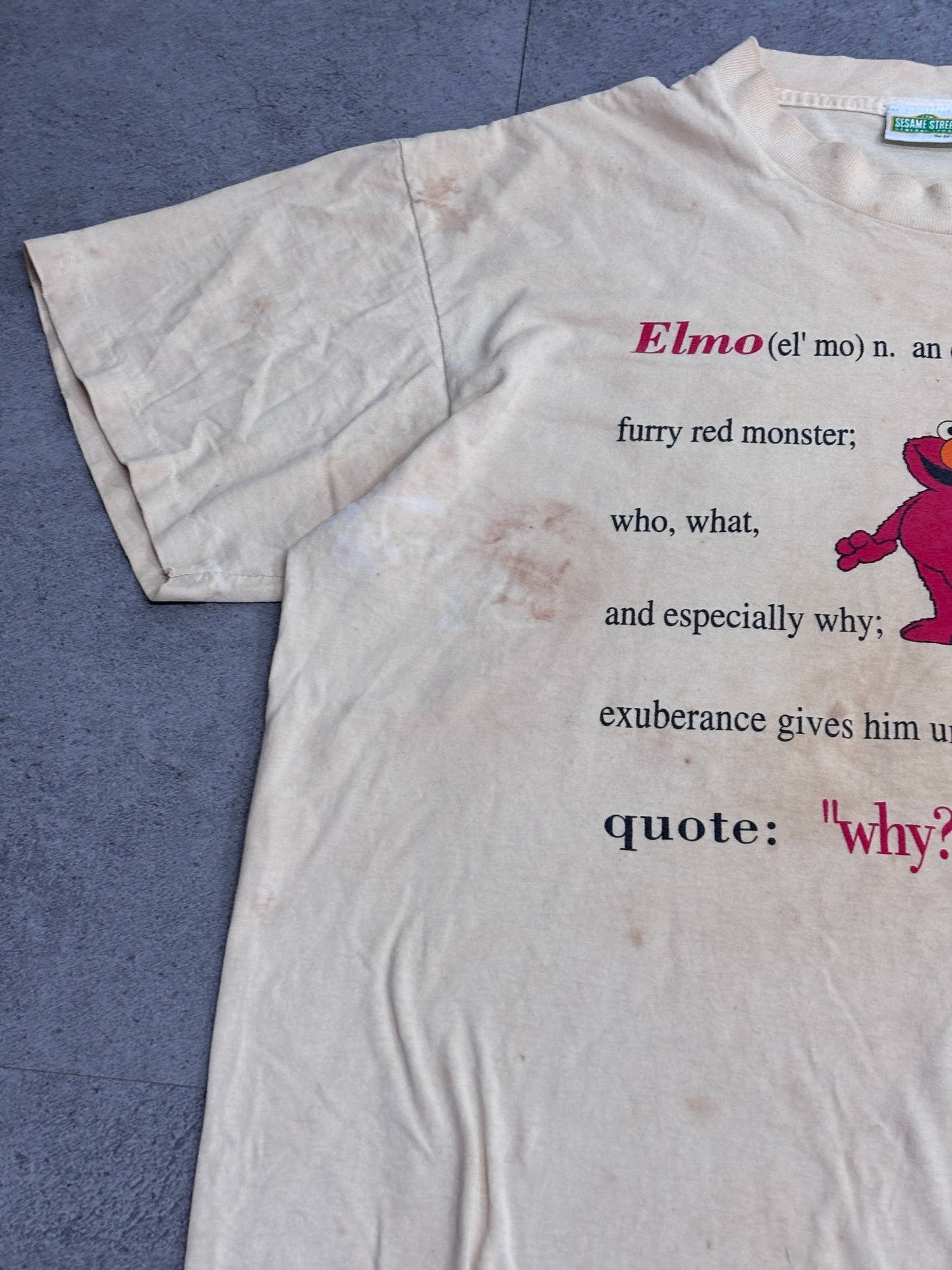 SESAME STREET GENERAL STORE ELMO プリントTシャツ オフホワイト セサミストリート エルモ キャラクターTシャツ/4-19