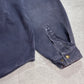 【Carhartt チェック裏地 ダック ワークシャツジャケット】ブラック系 M スナップボタン フェード 古着/8-37