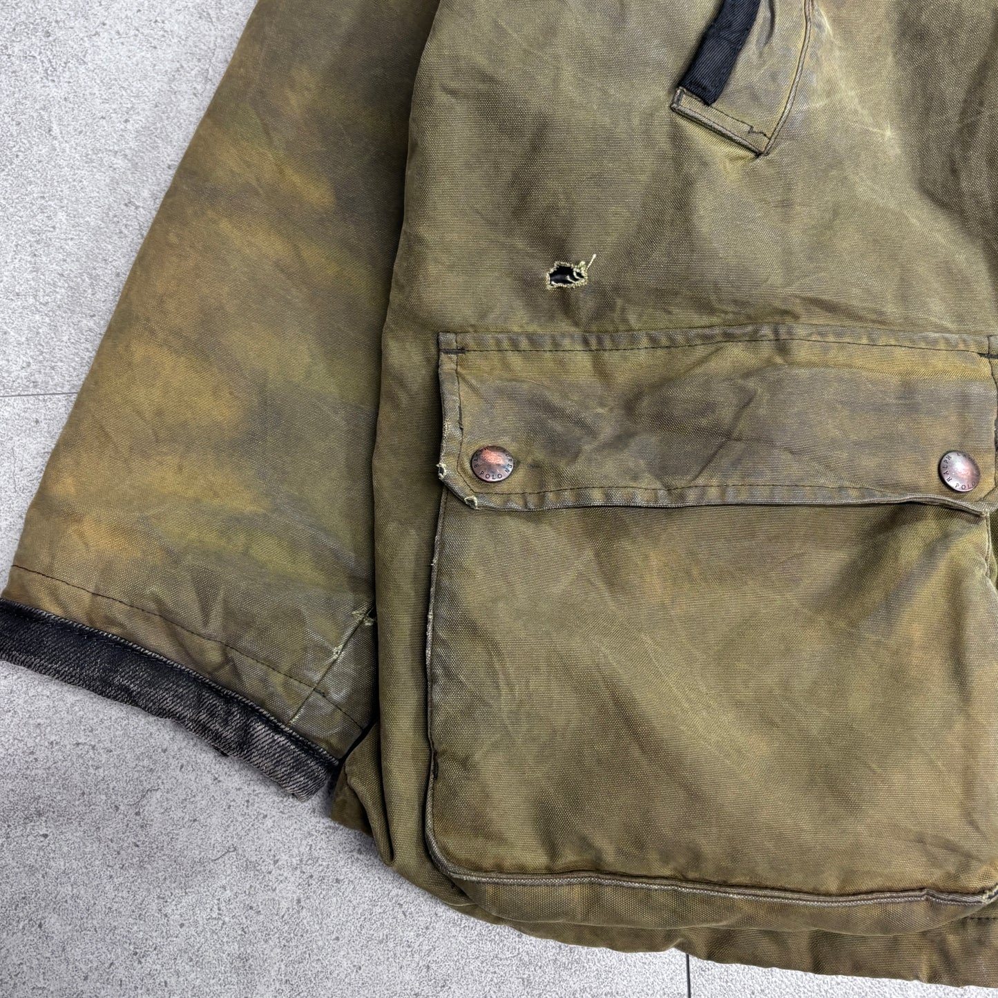 Polo by Ralph Lauren オイルドジャケット ハンティングジャケット XL オリーブ ワックスコットン ラルフローレン/3-18