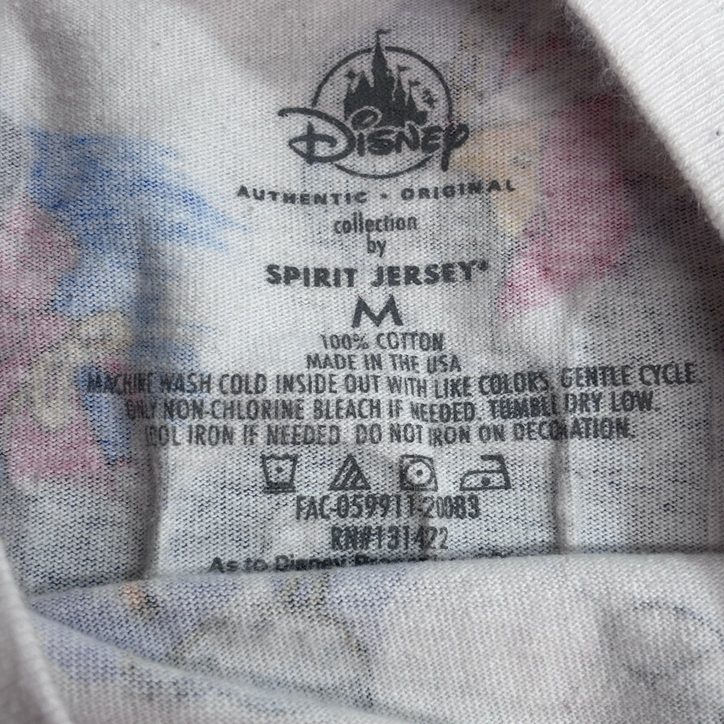 Disney Spirit Jersey ウォルトディズニーワールド 総柄 ロングスリーブTシャツ M USA製 ホワイト/4-36