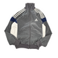 【90s〜2000s】adidas アディダス トラックジャケット ベロア切替 グレー×ネイビー×ホワイト Mサイズ