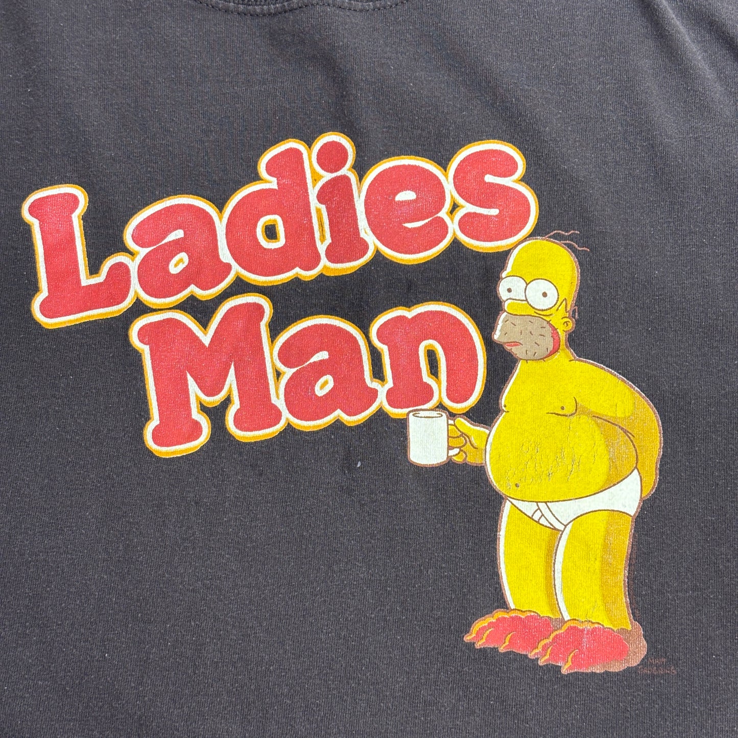 The Simpsons Homer “Ladies Man” プリントTシャツ ブラウン L Delta Magnum Weight ユーモア キャラクターT/4-6