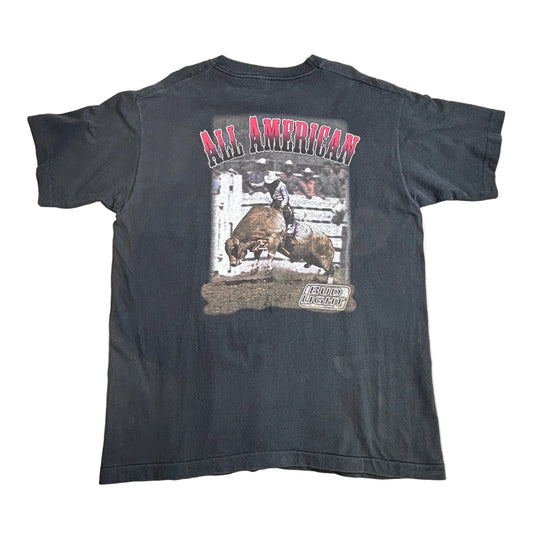 Bud Light “ALL AMERICAN” ロデオ カウボーイTシャツ / FRUIT OF THE LOOMボディ / ブラック / XL/2-31