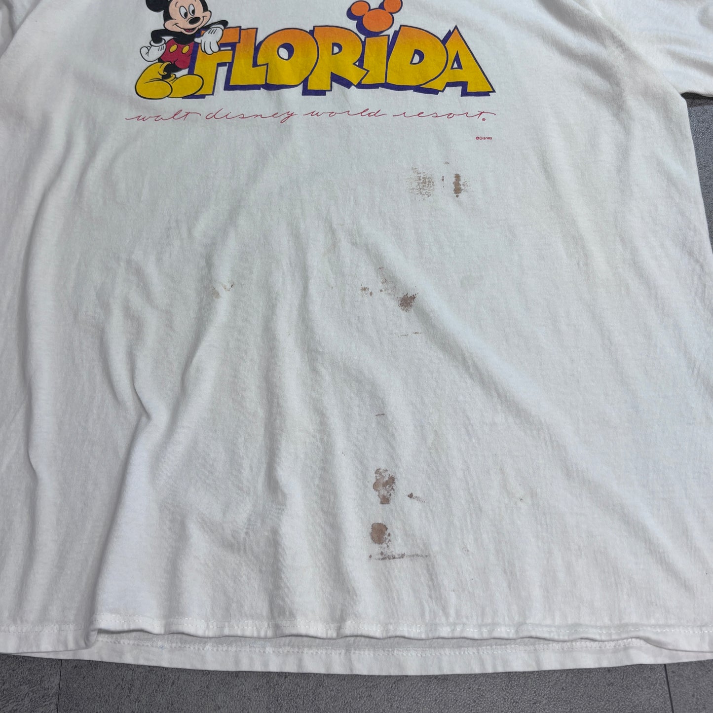 USA製 Disney ミッキーマウス FLORIDA Walt Disney World Resort Tシャツ XL ホワイト/7-42
