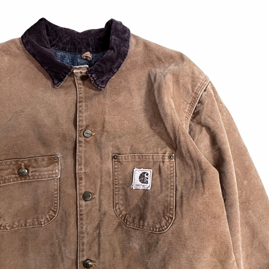 Carhartt カーハート チョアコート USA製 90s ブランケットライナー ダックジャケット BRN フェード/3-13