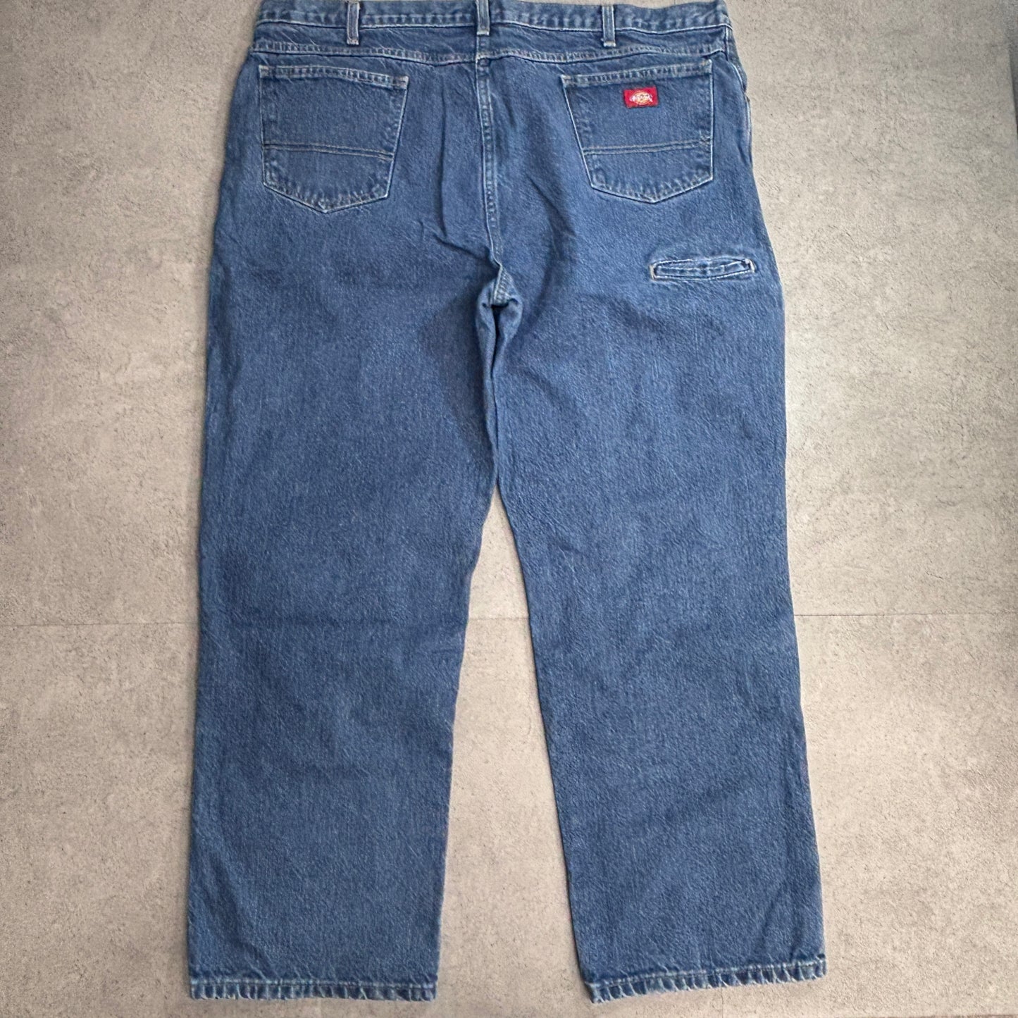 【Dickies ダブルニー デニム ワークパンツ】42×30 ブルー メキシコ製 ペインターパンツ 古着/8-36