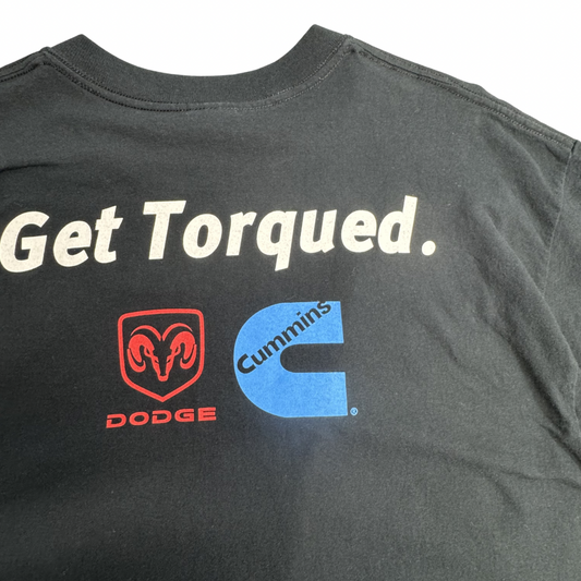 DODGE × Cummins “Get Torqued.” バックプリントTシャツ GILDAN Ultra Cotton XL ブラック/7-47