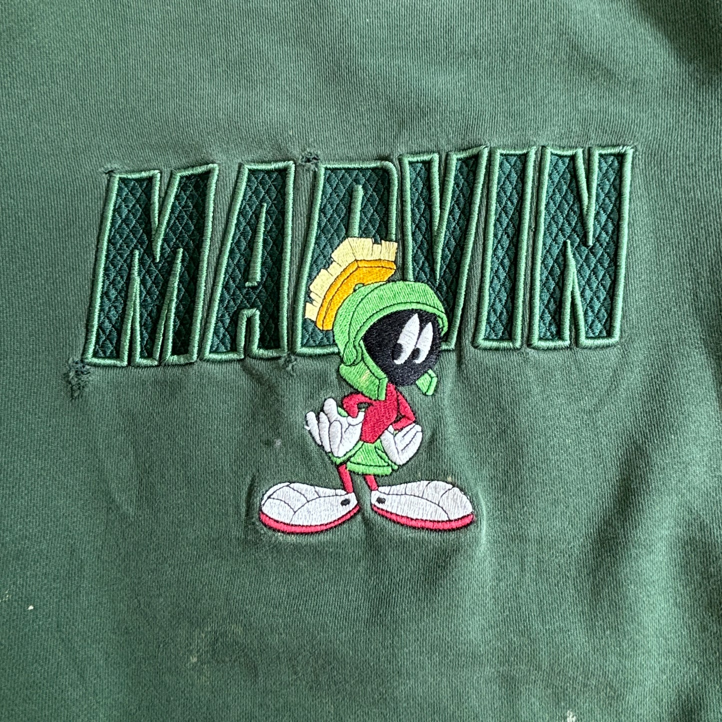 【MARVIN THE MARTIAN 刺繍スウェット Adults L】Warner Bros. スタジオストア グリーン クルーネック /2-85
