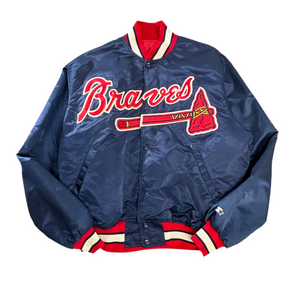 90s USA製 STARTER “MLB DIAMOND COLLECTION” ATLANTA BRAVES サテン