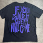 【Fall Out Boy バンドTシャツ】UFO グラフィック 両面プリント ブラック GILDAN XL 古着/8-68