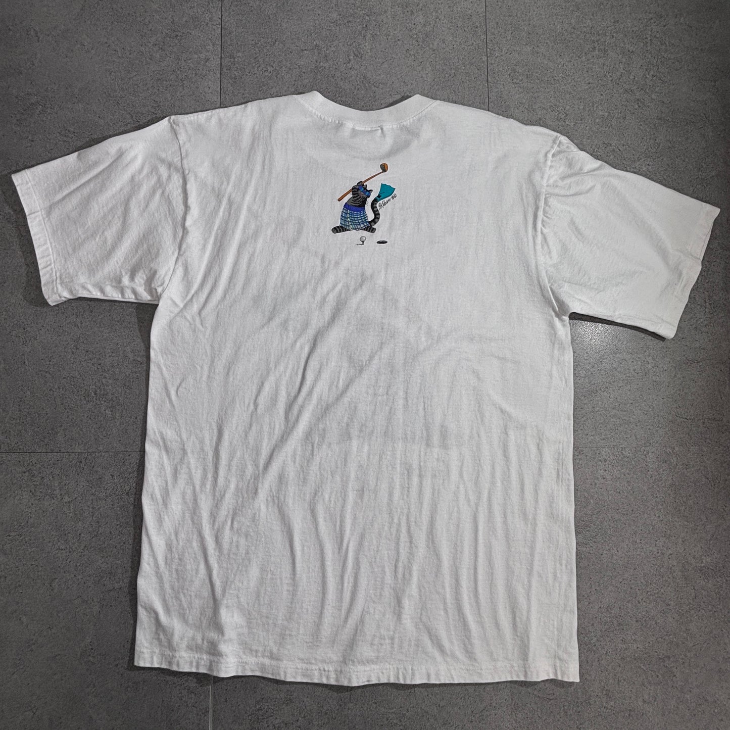 Crazy Shirts “Guam Cat Golfer” 1990年代製 / MADE IN USA / アロハキャット ゴルフTシャツ / XL/2-26