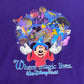 【Disney World “Where Magic Lives” ファンタジア ミッキー プリントTシャツ Walt Disney World パープル キャラクターT 古着】8-23
