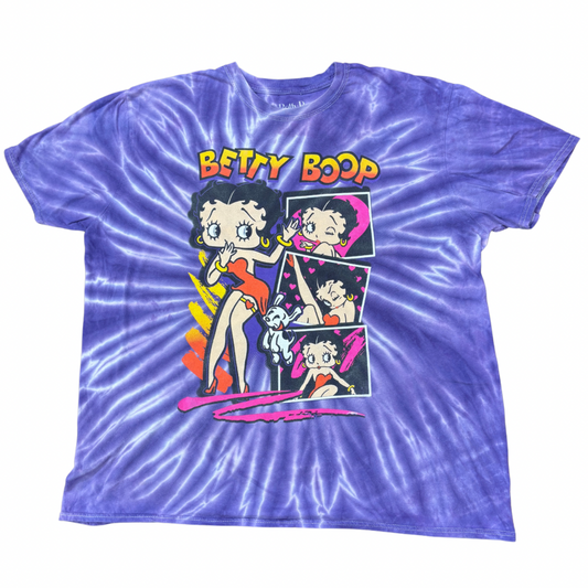 【Betty Boop】タイダイTシャツ｜アメリカンレトロ × パープル グラフィックキャラT