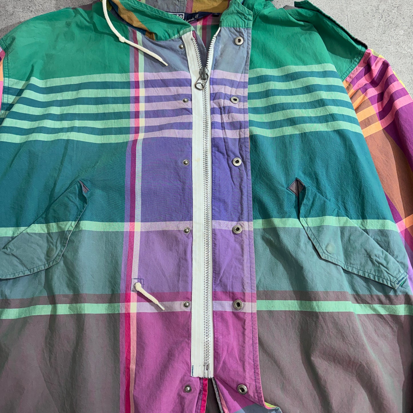 Polo by Ralph Lauren チェック フードジャケット / 90s IDEALジップ / Made in Hong Kong / XLサイズ1-5