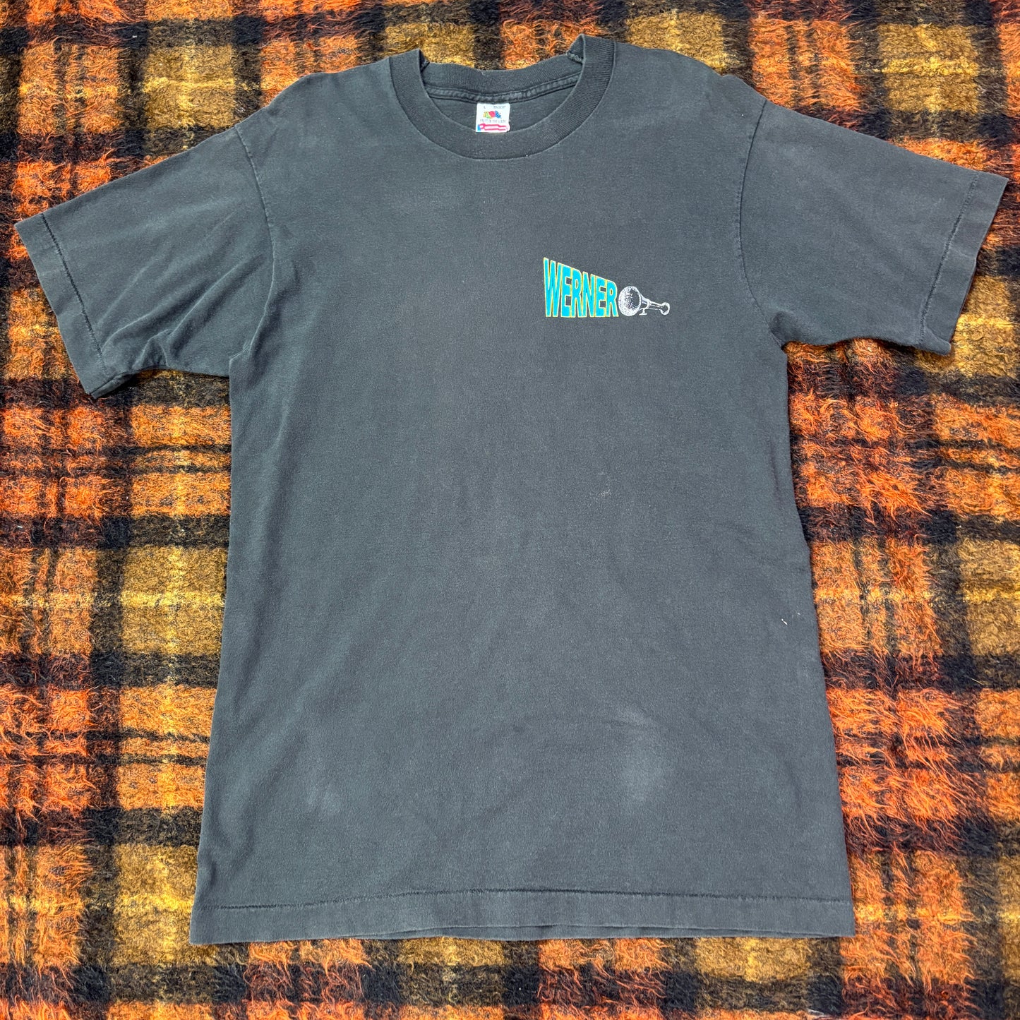 90s USA製 WERNER トラック Tシャツ ブラック / アドバタイジングTEE