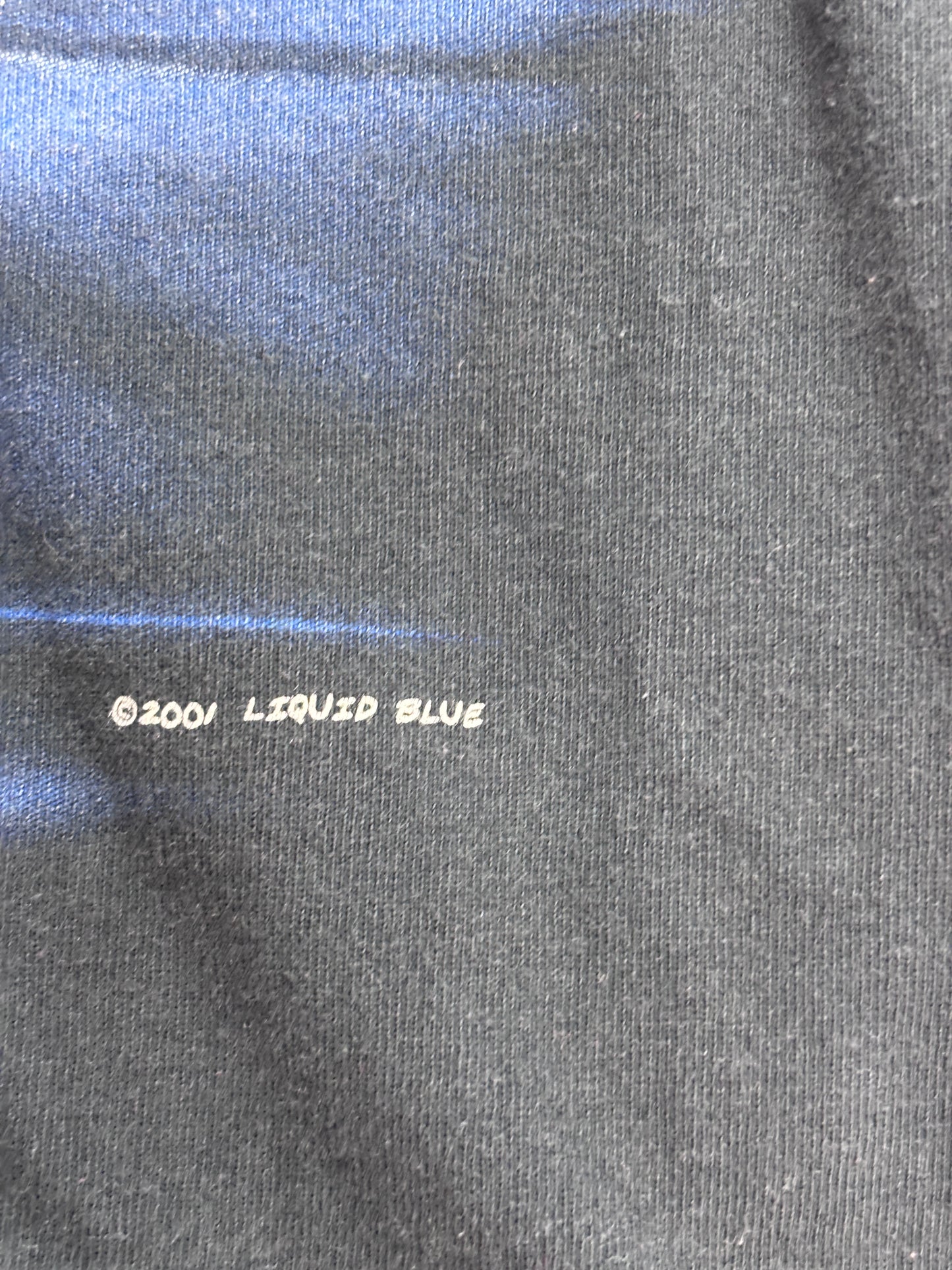 2001 LIQUID BLUE ウルフ フルプリントTシャツ USA製生地 オオカミ アニマルT ブラック XL/4-26